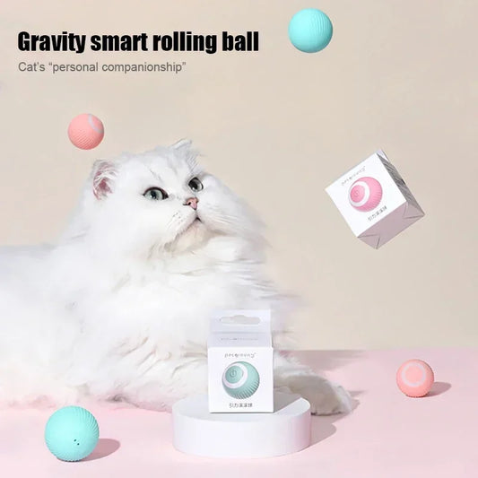 Smart Cat Toy Automatic Rolling Ball Interactive Electric Self-Moving Kitten Toy Indoor Cat Accessories