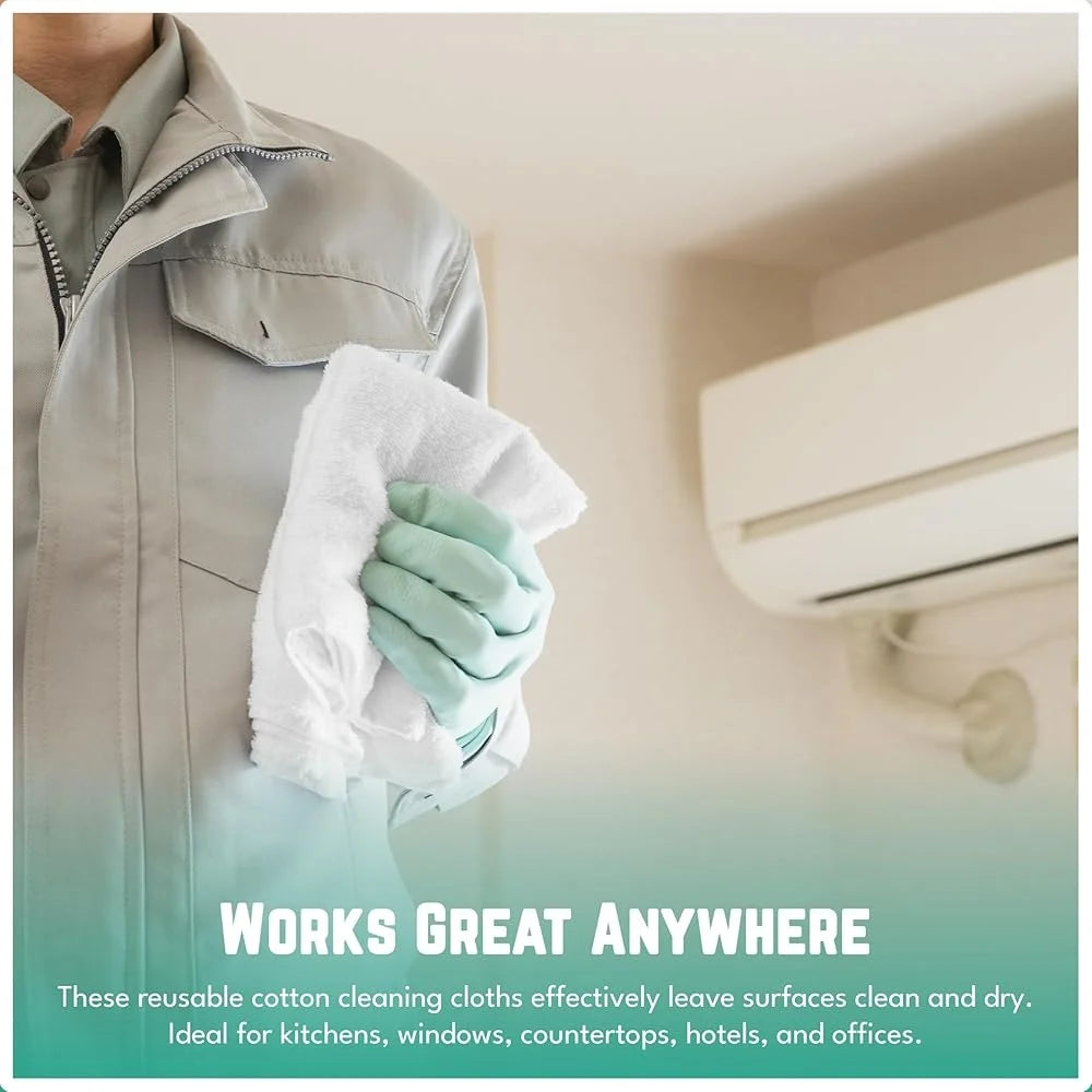 100 Cotton Terry Towels Cleaning Cloths Highly Absorbent Reusable Rags Kitchen Vehicles Streak Free Drying Pack of 50