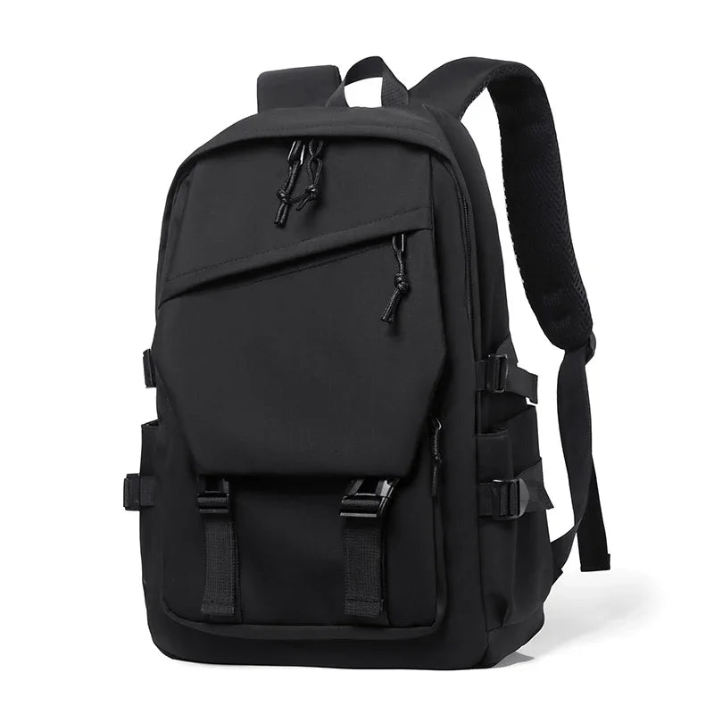 One 15 Inch Polyester Waterproof Solid Color Simple Men's Backpack Fashion Couple Student Computer Backpack