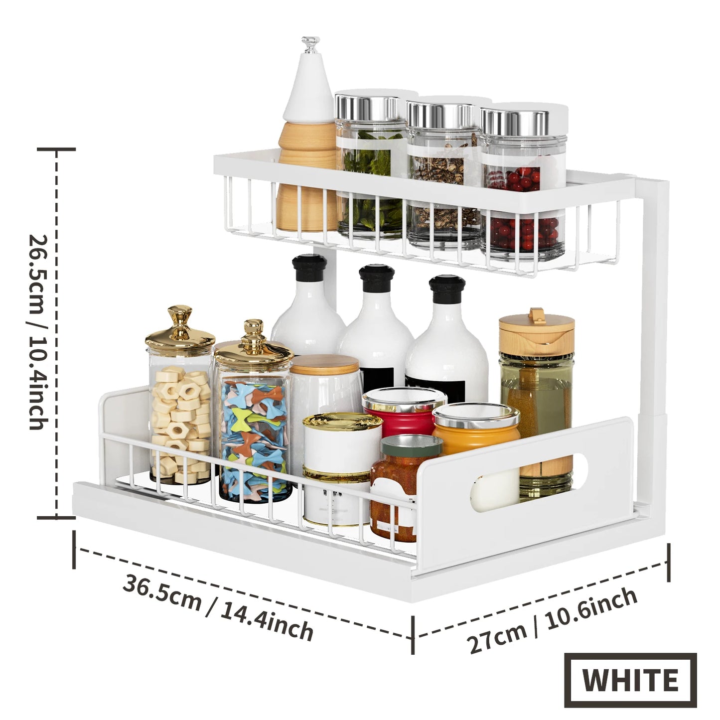 Under Sink Organizers and Storage Two Tier Slide Out Kitchen Cabinet Organizer Sturdy Metal Bathroom Cabinet Organizer