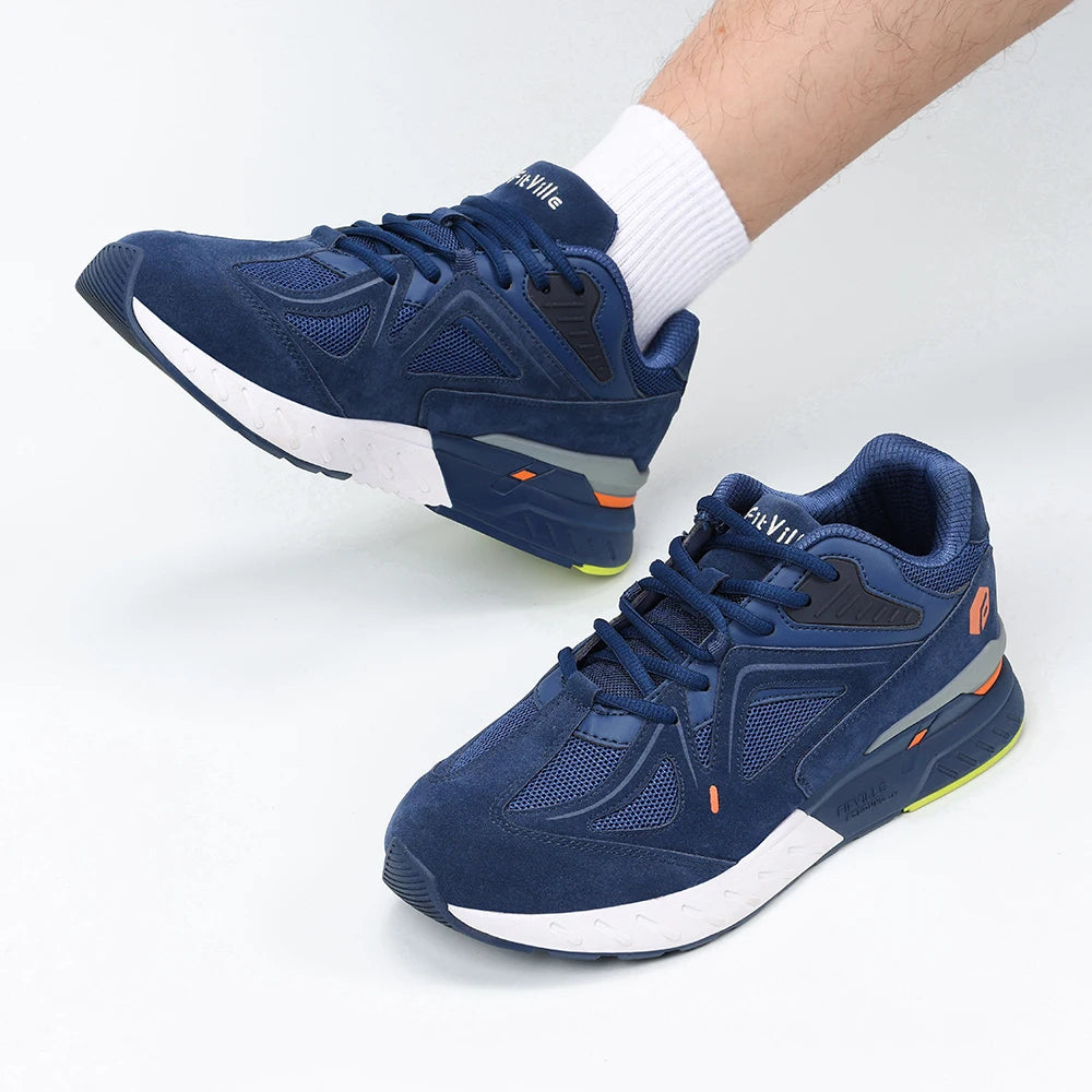 FitVille Extra Wide Men's Walking Shoes Lightweight Sneakers for Flat Feet Arch Fit Heel Pain Relief Non-Slip Sports Shoes