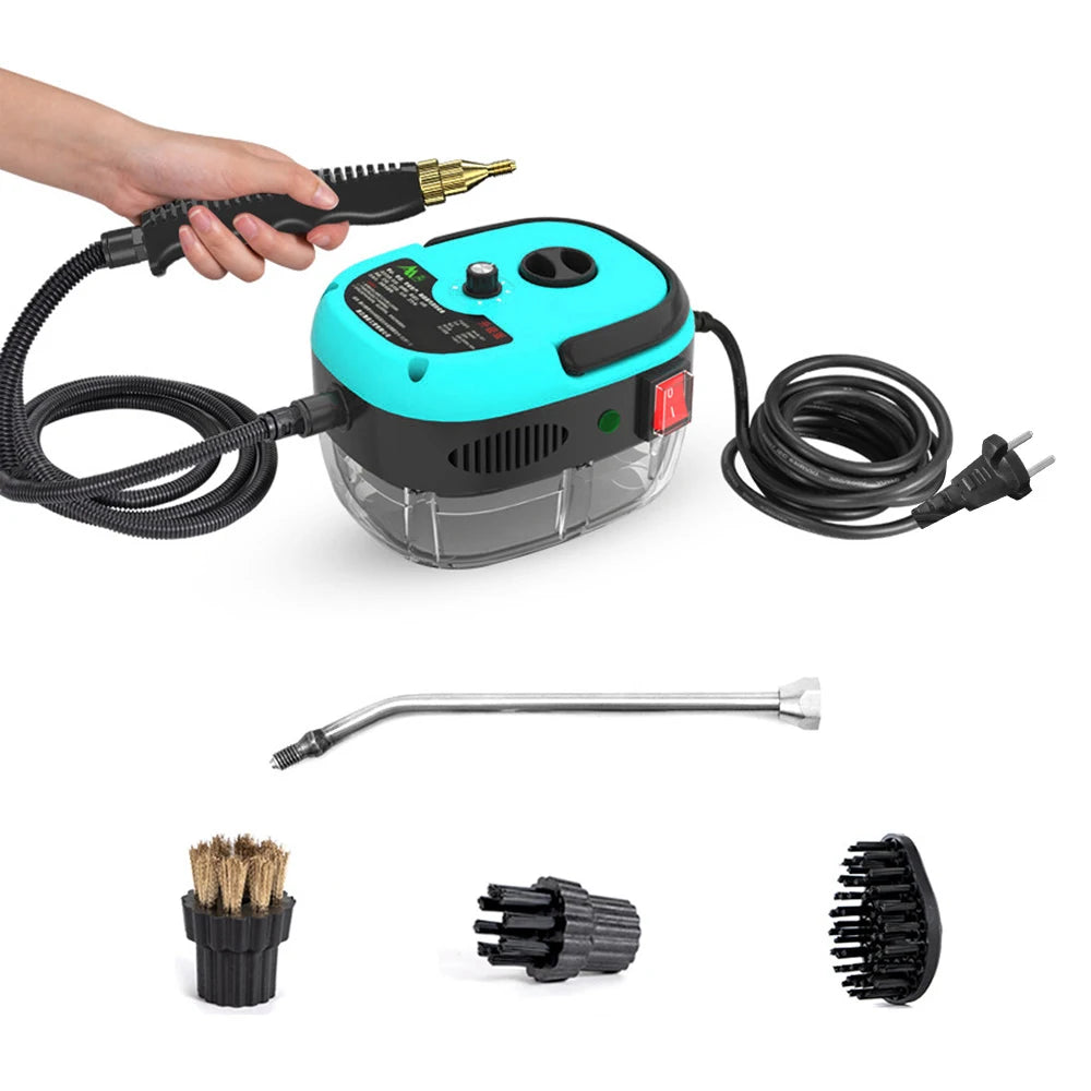 2500W Portable Handheld Steam Cleaner High Temperature Pressurized Steam Cleaning Machine with Brush Heads for Furniture Car