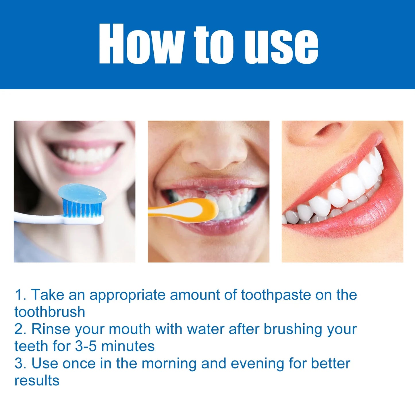5pcs Teeth Brightening Toothpaste Quickly Removes Cigarette, Coffee and Tea Stains Cleans Oral Hygiene Manages Fresh Breath