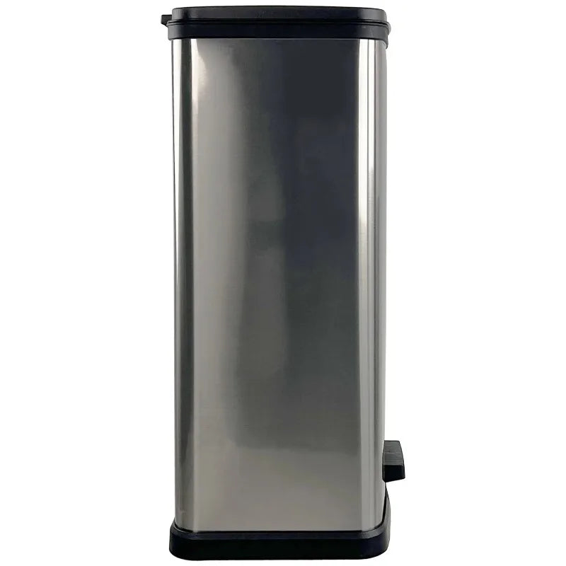 Mainstays 13.2 Gallon Rectangular Step Trash Can Plastic Kitchen Waste Bin for Home Use