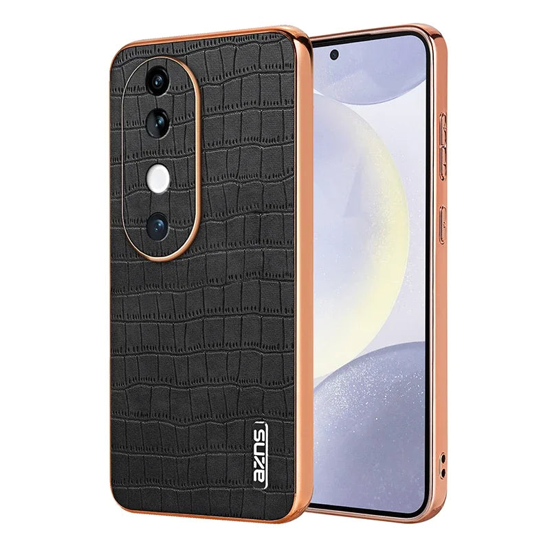Luxury Fashion Crocodile Pattern Electroplating Design Leather Phone Case for VIVO S19 Pro S18 S17 Pro V30 V29 Pro Back Cover