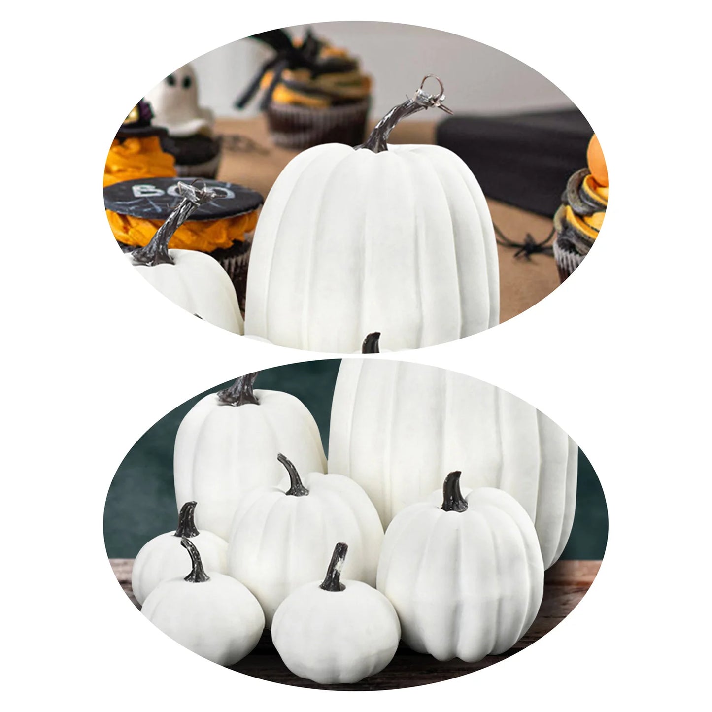 Simulation Pumpkin Ornaments Set Handicraft Pumpkin Shape Decorations for Living Room and Cabinet