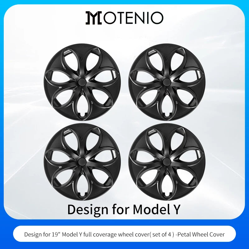 4PCS Wheel Cover Caps for Tesla Model Y 2020 to 2024 Full Coverage 19 Inches Hubcaps Automotive Accessories