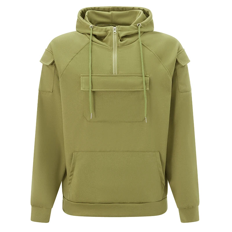 Men s Pullover Hoodie Casual Long Sleeve Sweatshirt with Pockets for Fall Streetwear Style and Comfort