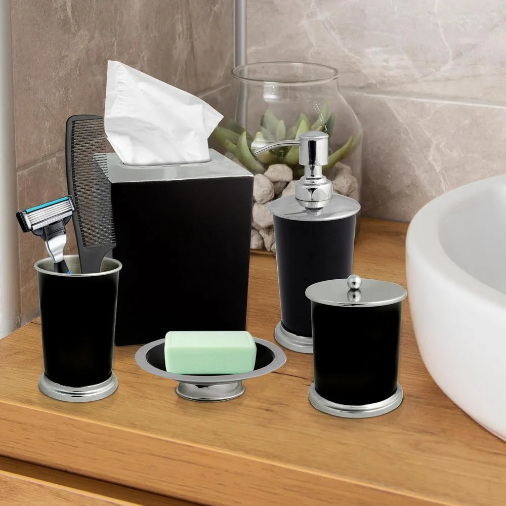 Set of 5 Bath Accessories for Home Decor, Soap Box