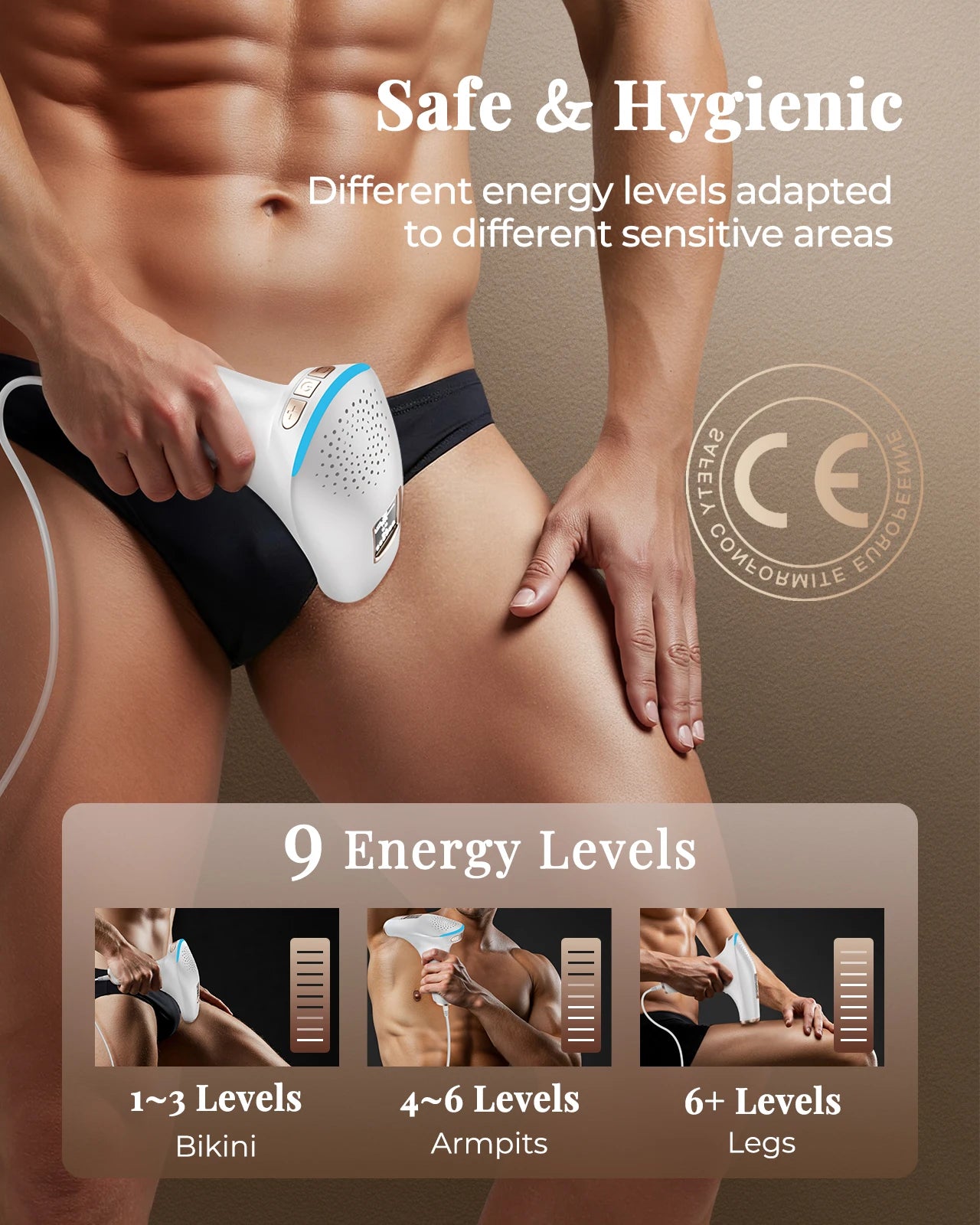 IPL Devices Hair Removal Laser Pro 21J Painless Permanent Epilator with 9 Energy Levels and Body Hair Trimmer