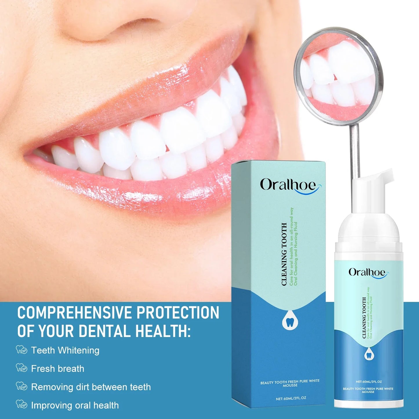 5 Pieces Tooth Brightening Mousse Toothpaste Fresh Breath Yellow Spot Removal Deep Cleaning Oral Hygiene Foam