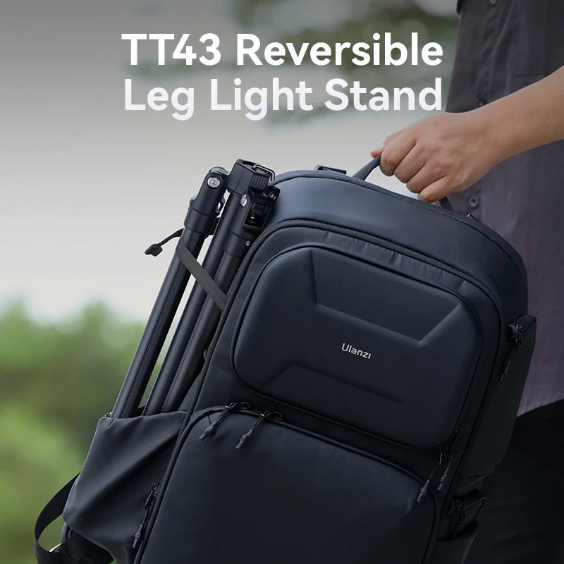 Ulanzi TT43 Adjustable Portable Tripod Reversible Leg Light Stand for Filling Light Soft Box 40W COB Light with 1/4 Inch Screw