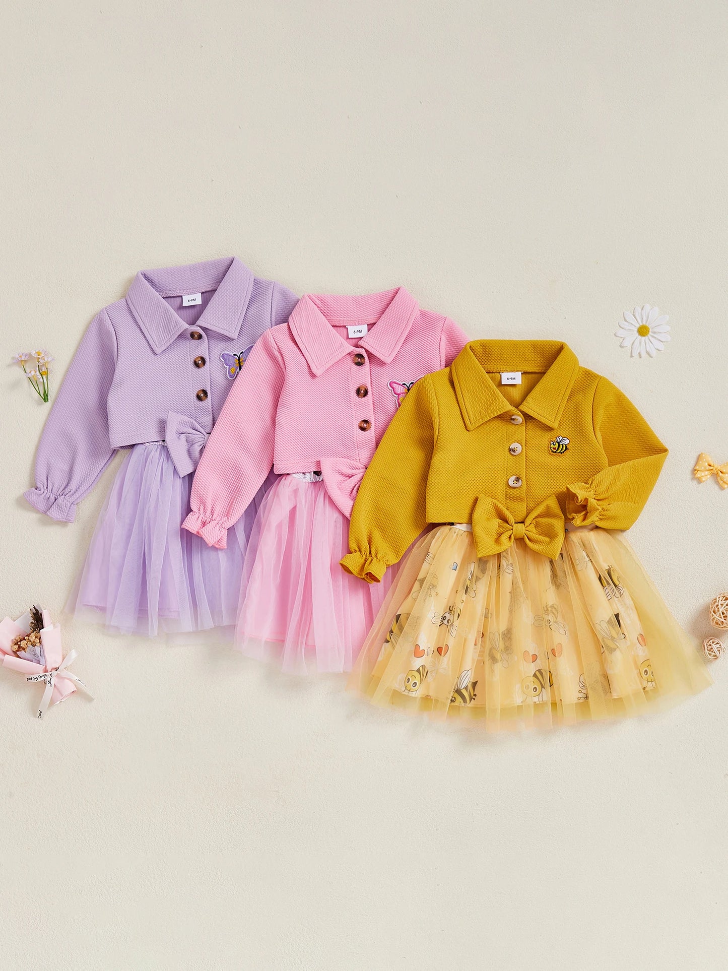 Cute Toddler Girl Winter Outfits Floral Print Hooded Coat Sleeveless Knit Sweater Dress with Pom Pom Detail