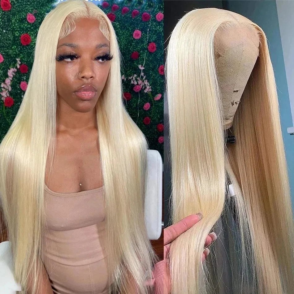 613 Hd Lace Frontal Wig 13x6 Bone Straight Human Hair Wig 13x4 Lace Front Blonde Wigs For Women 30 32Inch Colored Human Hair Wig