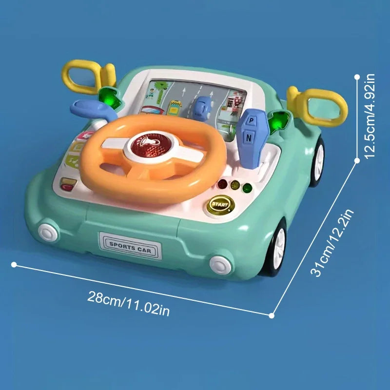 Children's Driving Toys Light Music Steering Wheel Toy Simulation Car Seat Play Educational Interactive Toy for Kids