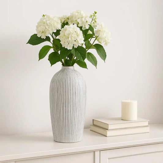 Decorative Ceramic Vase for Living Room Decor - Flawless Style for Home, Room, and Table Decor Accent - Modern Flower Vase