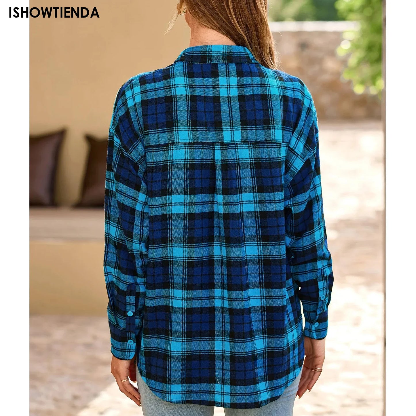 Casual Women's Plaid Shirt 2025 Autumn New Loose Long Sleeve Lapel Single Breasted Blouses Soft Sweet Female Coat Streetwear