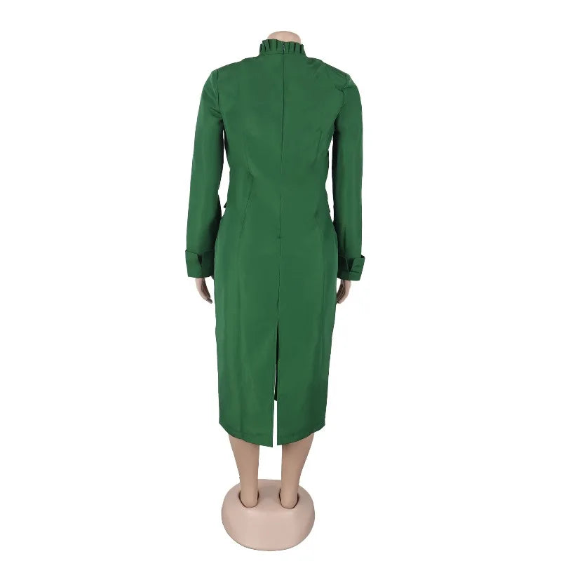 XTOCEAN Women's Set Full Sleeve Long Blazer Coat+ Long Dress Suit Winter Streetwear Two 2 Piece Set Africa OL Work Outfits