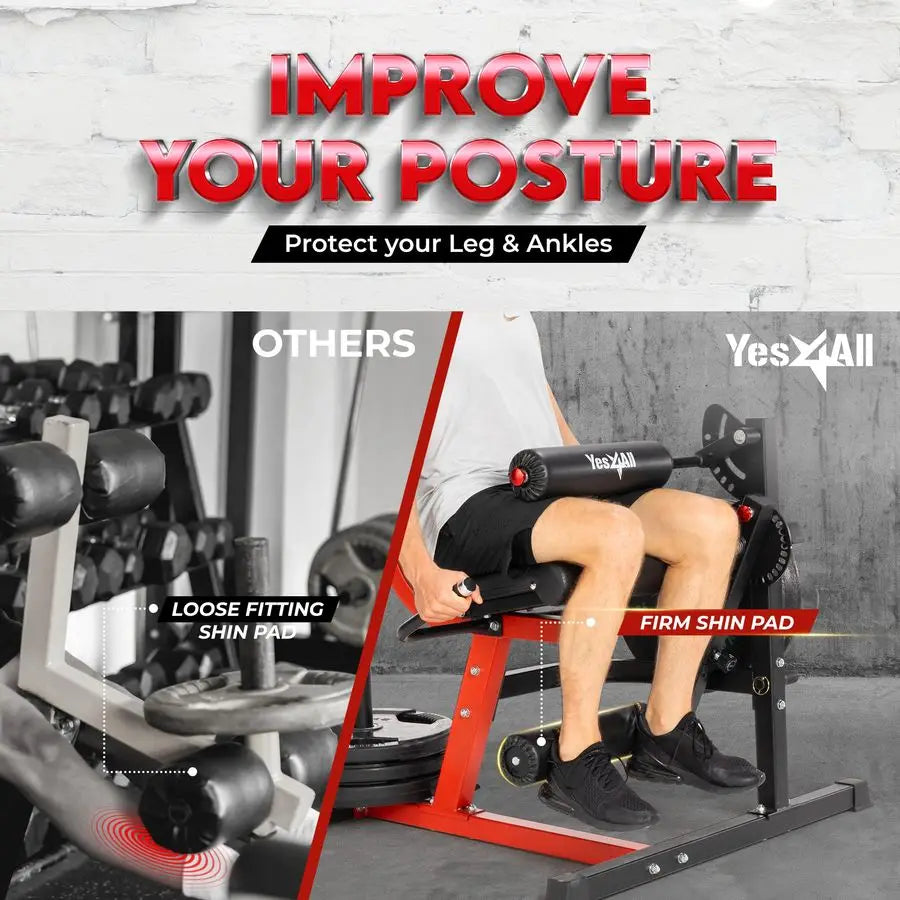Leg Extension and Curl Machine, Adjustable Leg Machine with Plate Loaded, Leg Extension and Curl Bench for Home Gym Customizable