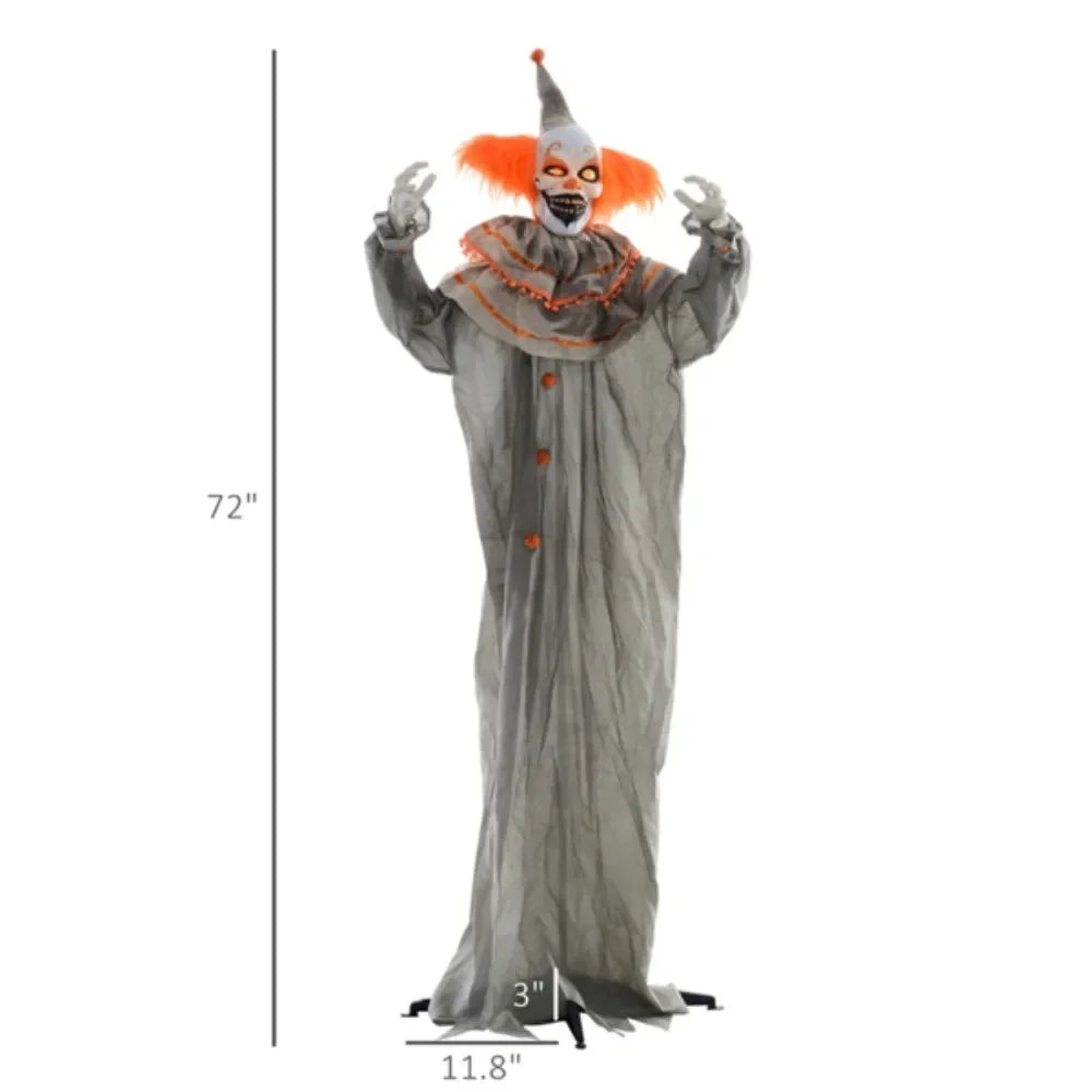 Halloween Decoration Classic Clown with Bendable Arms Orange Hair