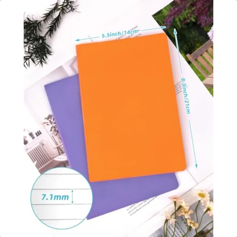 A5 Lined Notebooks Bulk 5.5 x 8.3 Inches Small Journals 30 Packs College Ruled Colored Soft Cover and Thick Paper for School or