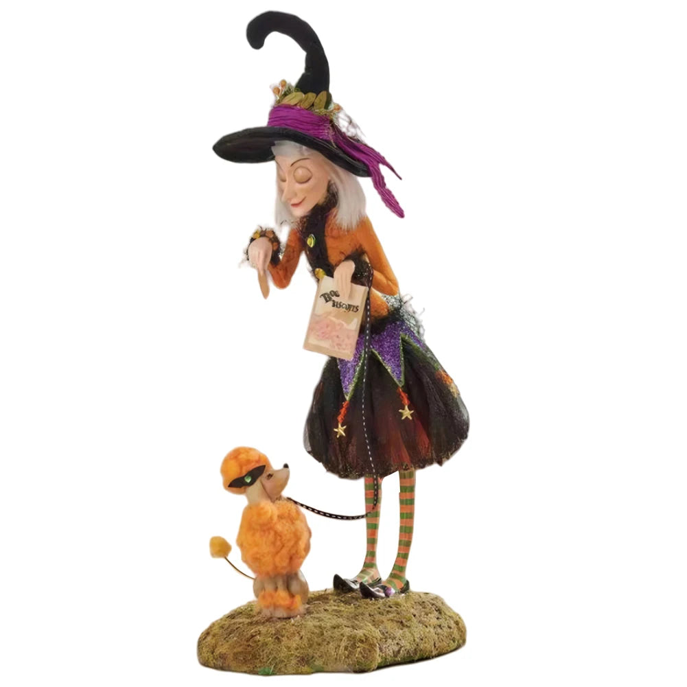 Halloween Witch Statue Resin Creative Desktop Ornament Home Decoration Sculpture for Living Room Bedroom