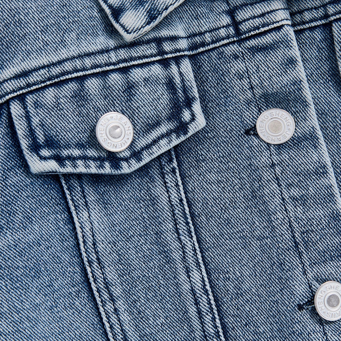 Toddler Little Girl Denim Jacket Back Letter Print Collared Long Sleeve Button-up Jean Fall Tops