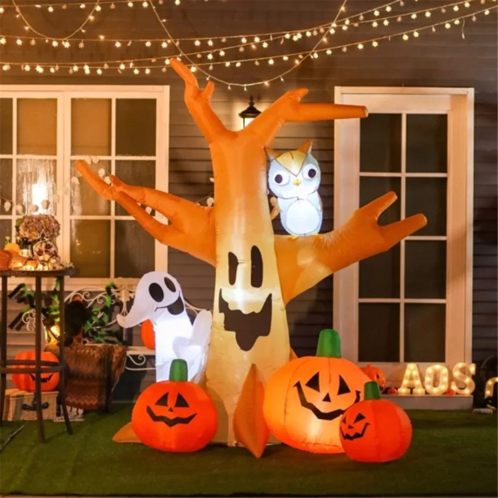 7.5 Ft Tall Inflatable Scary Ghost Tree Halloween Decoration