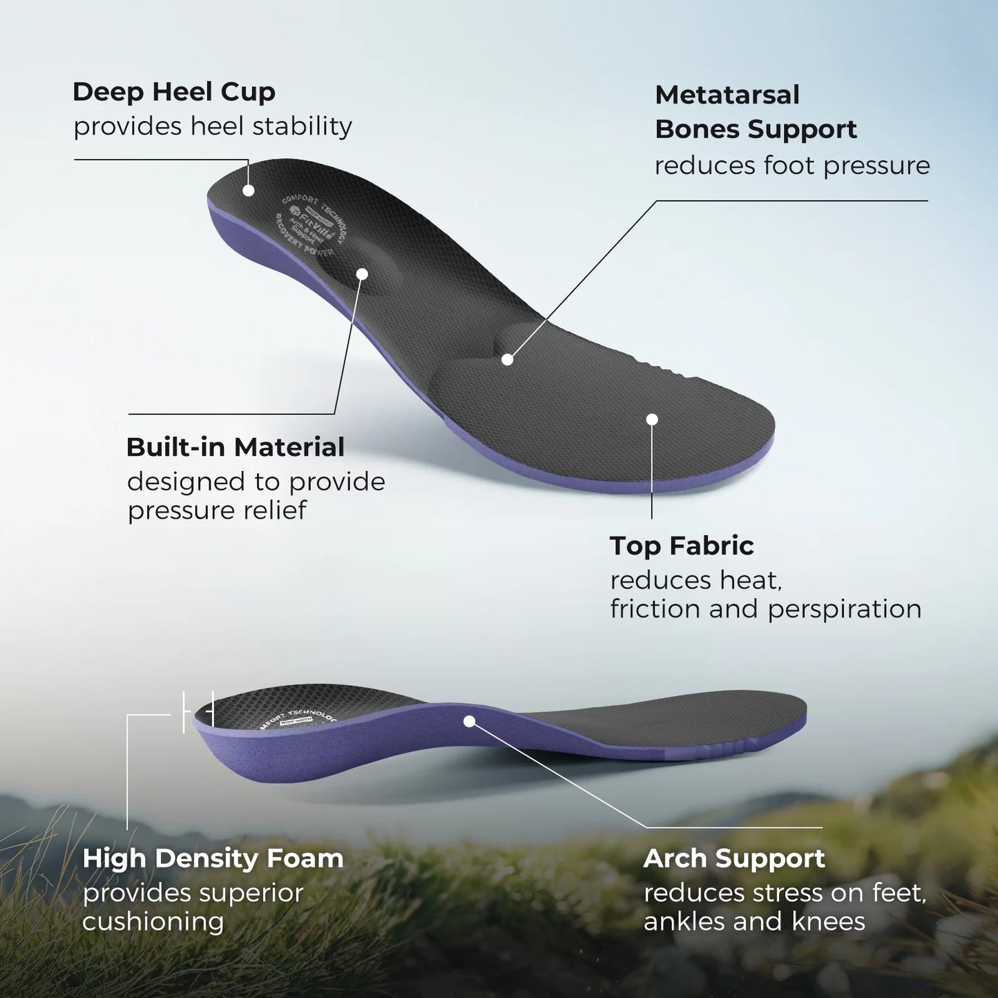 FitVille Extra Wide Trail Running Shoes Non-Slip Men's Sneakers Lightweight for Male Swollen Feet Arch Support Pain Relief