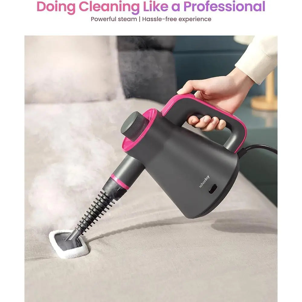 High Pressure Portable Handheld Steam Cleaner Efficient Constant Steam Multi Surface Accessories Child Safe Pet Friendly 15
