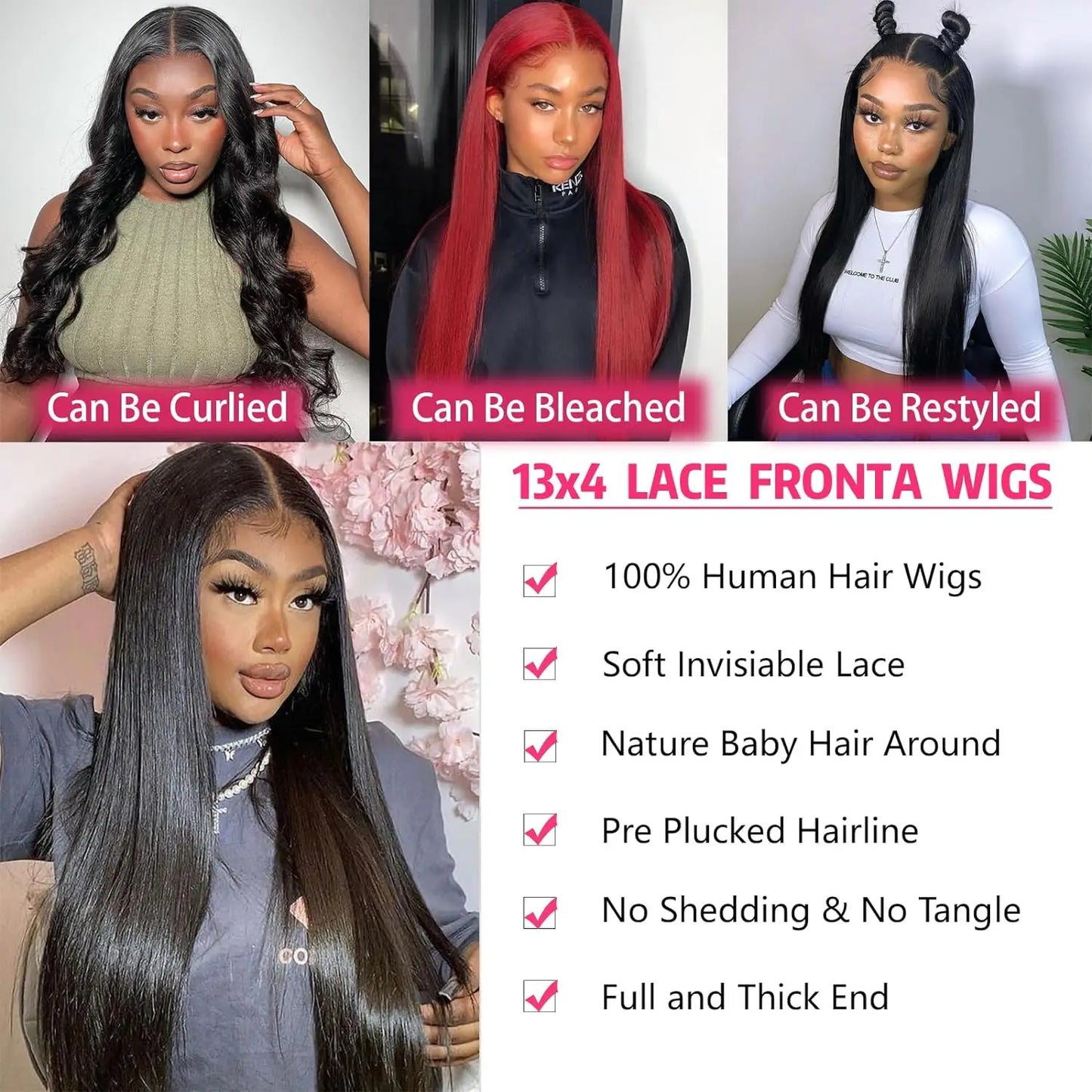 30 Inch 13x4 Straight Lace Front Wig 13x6 HD Lace Frontal Wig Human Hair Brazilian Straight Wig 100 Percent Human Hair Wigs for Women