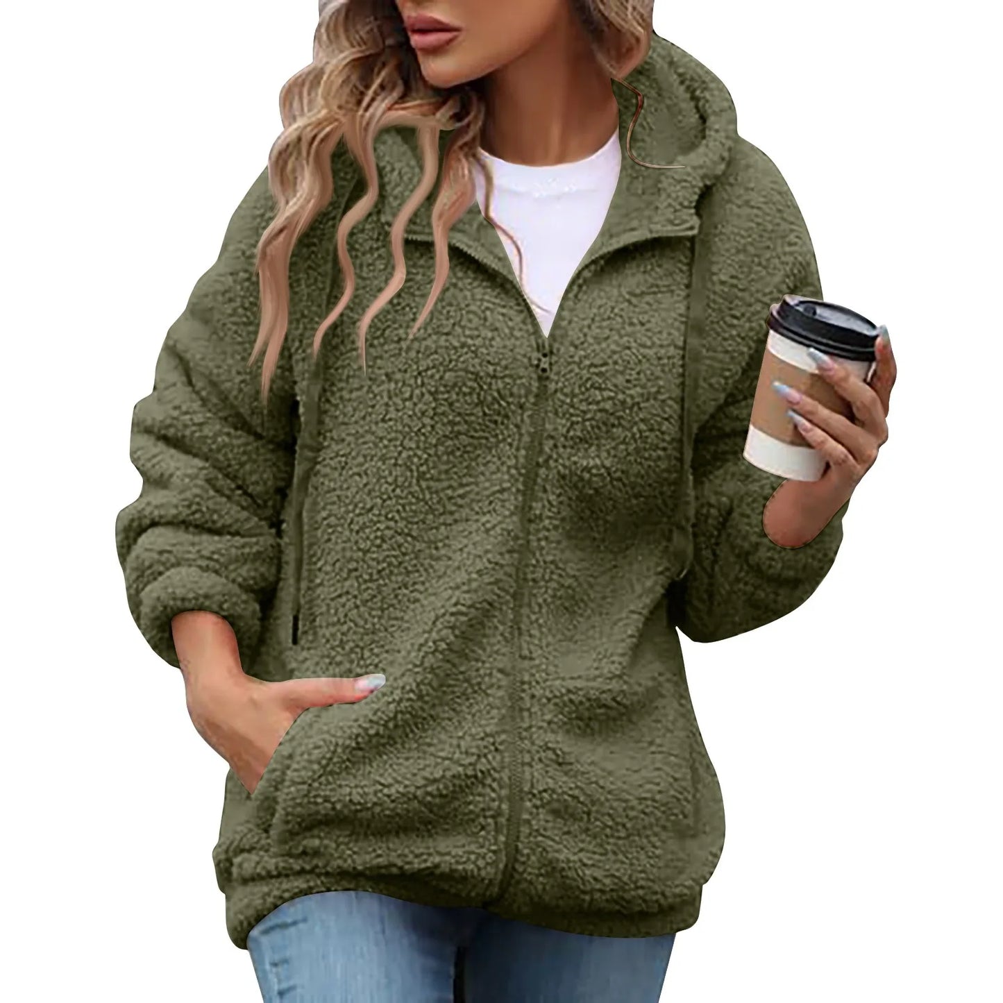 Women's Fleece Coat Winter Warm Thicken Jacket Wear Fleece Coats Fleece Jackets Warm Coat Fashion High Street Female Outerwear