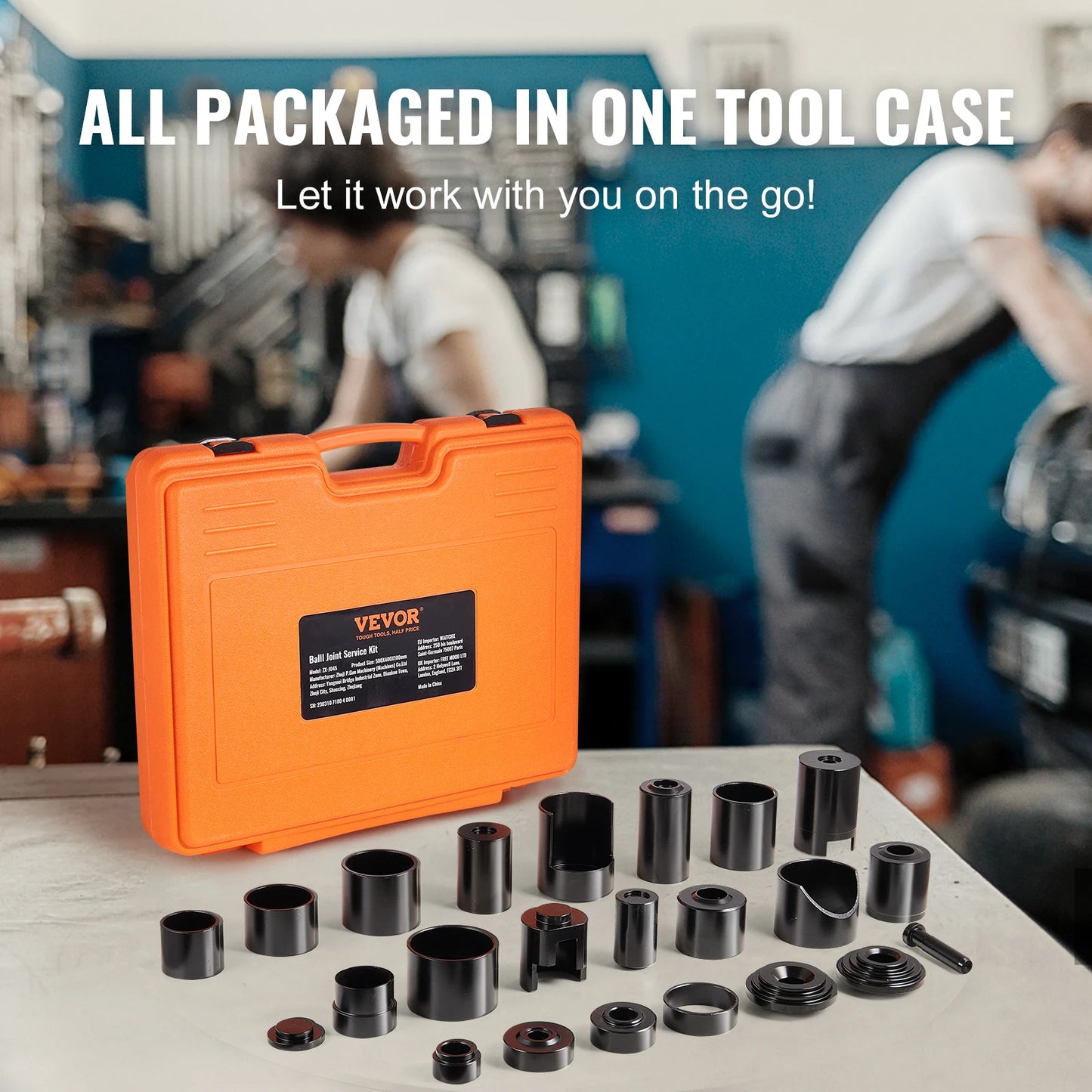 SucceBuy 25 Piece Ball Joint Press Kit C Press Ball Joint Tools Steel Brake Anchor Pins Press and Removal Tools with Case