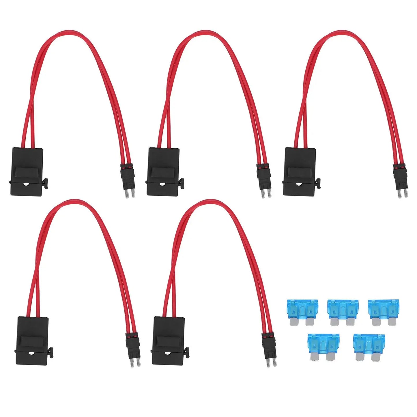 5Pcs Mini Car Fuse Holder Connector Heavy Duty 20A Wire Splitter 16AWG for Vehicle Fuse Accessories