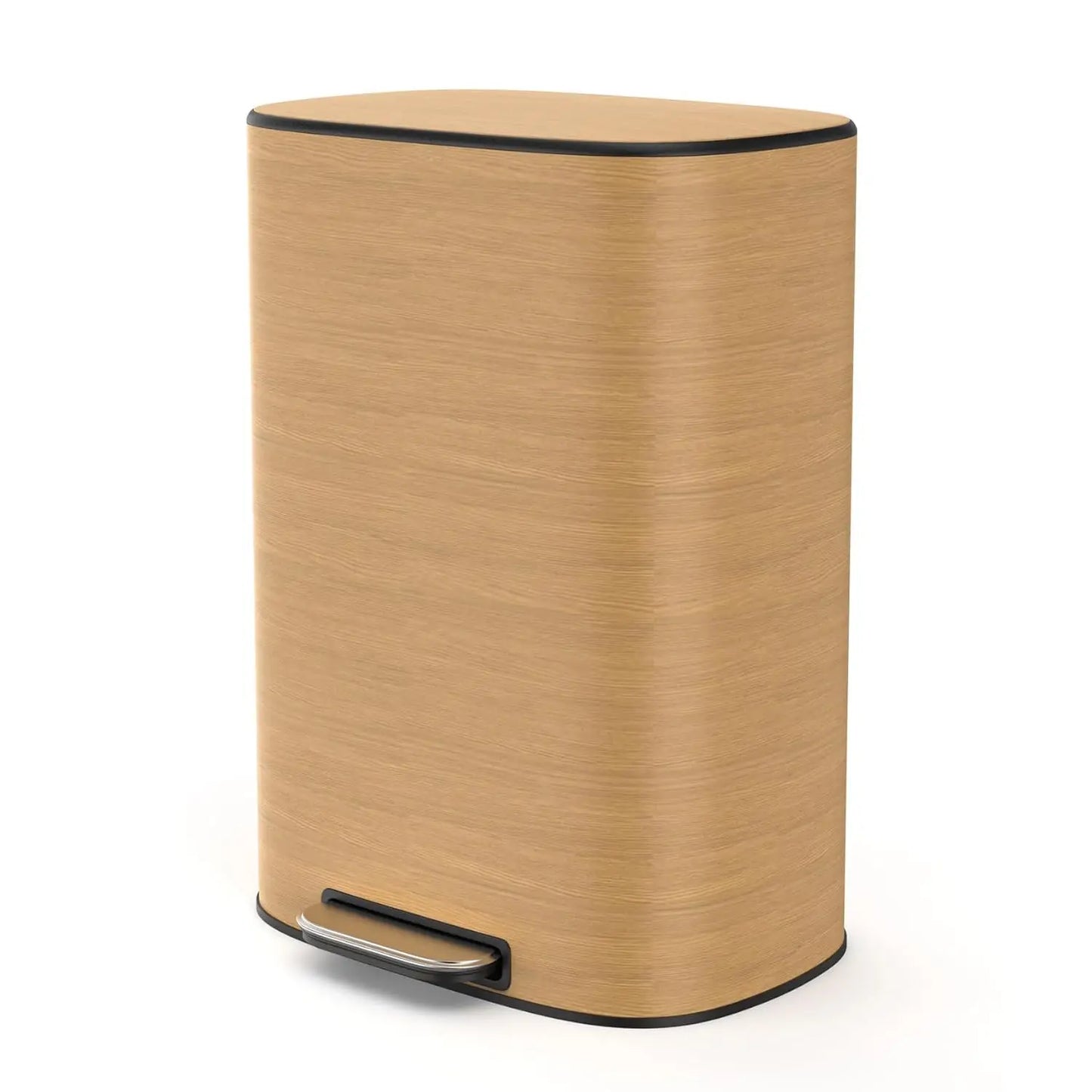 13 Gallon Stainless Steel Foot Pedal Trash Can Soft Close Quiet Lid Thickened Oval Body 30 Bags Kitchen Home Office, Custom