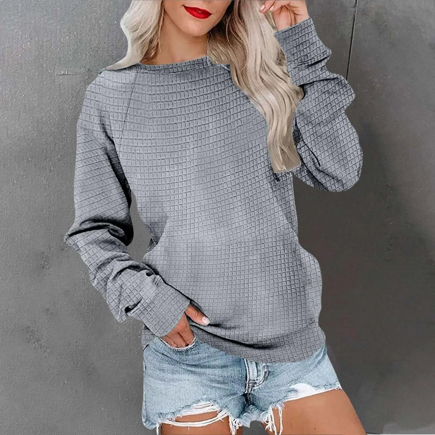 Women'S Fashionable Long-Sleeved Pullover And Solid-Color Sweatshirt Winter Clothes Woman Tops For Woman Ropa Mujer 2025