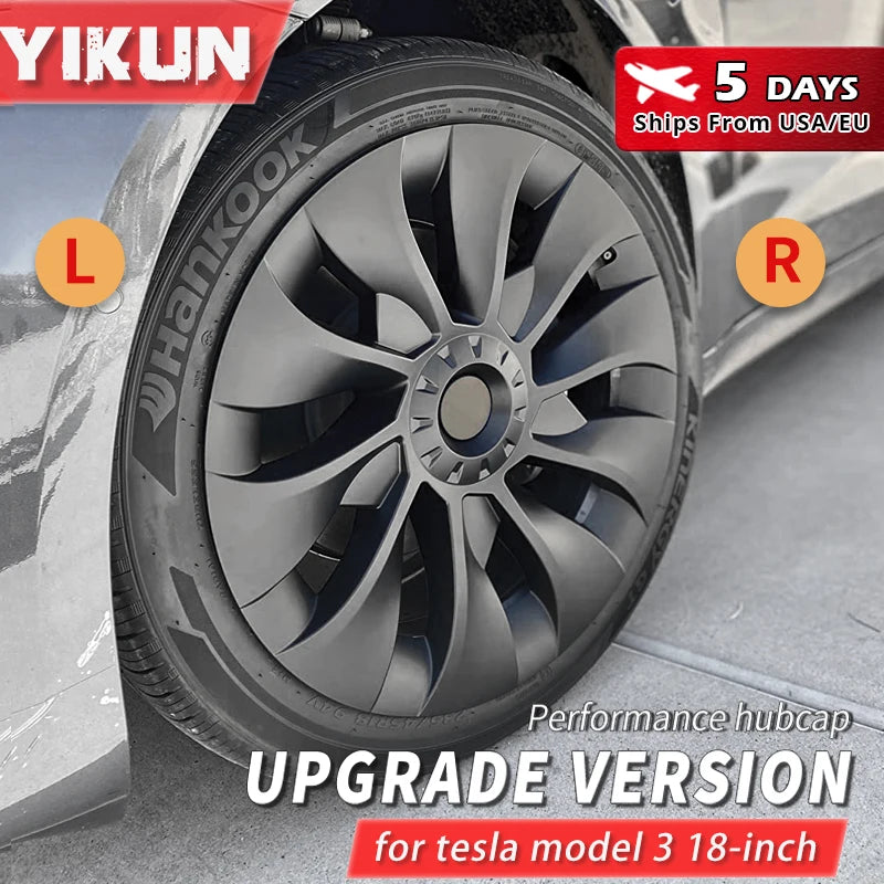 4PCS Hub Cap Car for Tesla Model 3 18 Inch Wheel Cap Replacement ABS Plastic Full Rim Cover Accessories 2018 to 2023