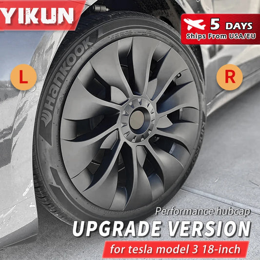 4PCS Hub Cap Car for Tesla Model 3 18 Inch Wheel Cap Replacement ABS Plastic Full Rim Cover Accessories 2018 to 2023