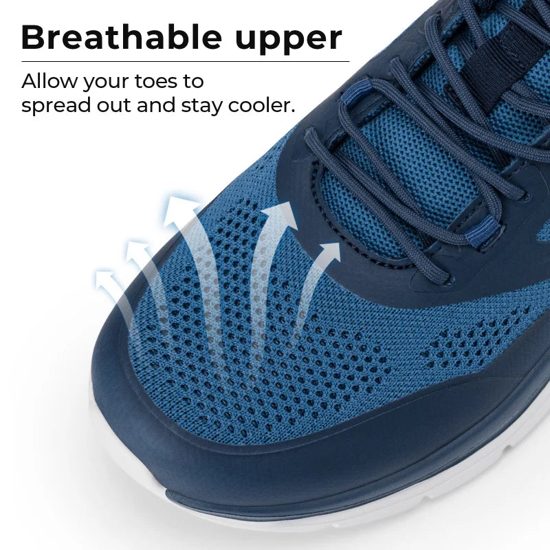 Men'S Running Shoes Wide Toe 2E Lightweight Non-Slip Walking Sport Shoe Cushioning Slip-On Comfortable Breathable Sneakers