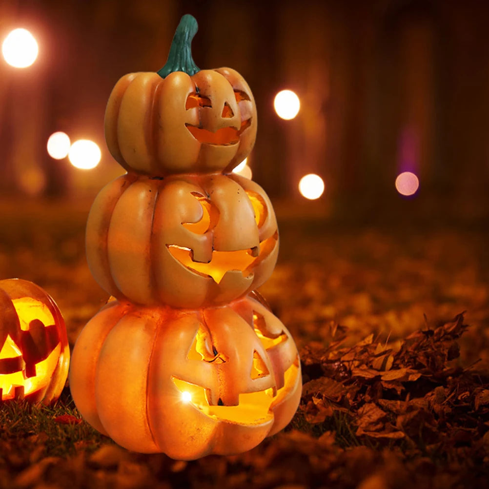 Halloween Light Up Stacked Pumpkins Indoor Outdoor Party Decorations