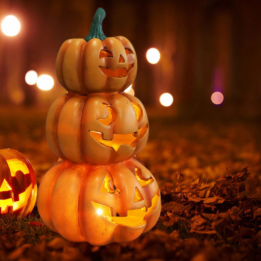 Halloween Light Up Stacked Pumpkins Indoor Outdoor Party Decorations