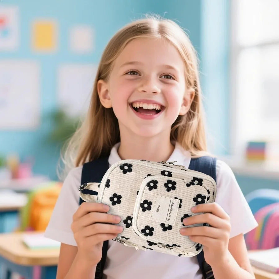 LEDAOU Pencil Case Cute Zipper Pencil Pouch Large Capacity Pencil Bag Organizer School plies for Girls Boys