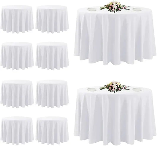 10 Pack Black Round Tablecloths 120 Inch Stain Resistant and Wrinkle Free Polyester Fabric Washable Table Covers for Kitchen Dining Wedding Reception Banquet Birthday Party Buffet Restaurant