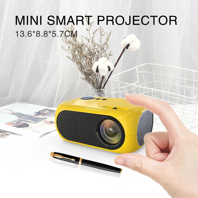 Full HD Portable Mini Projector 480 360P USB HDMI Supports 1080P Halloween Gift Home Theater Outdoor LED Mini Projector