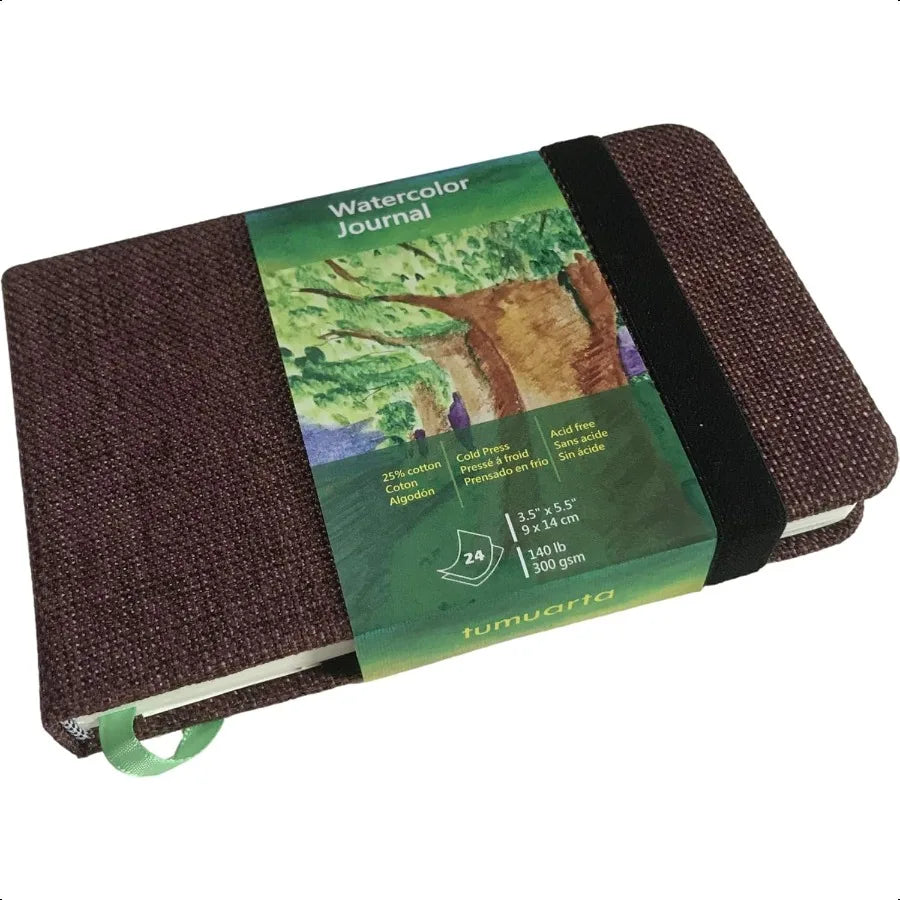 Watercolor Journal 3.5x5.5 140 LB 300 GSM Cotton Paper Cold Pr 24 Sheets 48 Pages Watercolor Paper Sketch Books for Use As Mixe