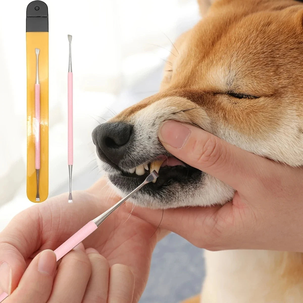 1pc Pet Dog Tooth Cleaner Stainless Steel Tartar Remover Scraper Kit Oral Cleaning Tool Double Headed Tartar Accessory