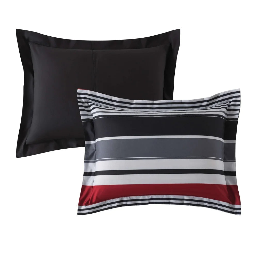 7 Piece Reversible Comforter Set With Sheets Soft Polyester Bedding Full Size Unisex Cozy Design Easy Care Storage Bag