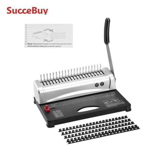 VEVOR Comb Binding Machine 21 Holes 450 Sheets Book Binder with 100 Pieces 3/8 Inch Comb Binding Spines