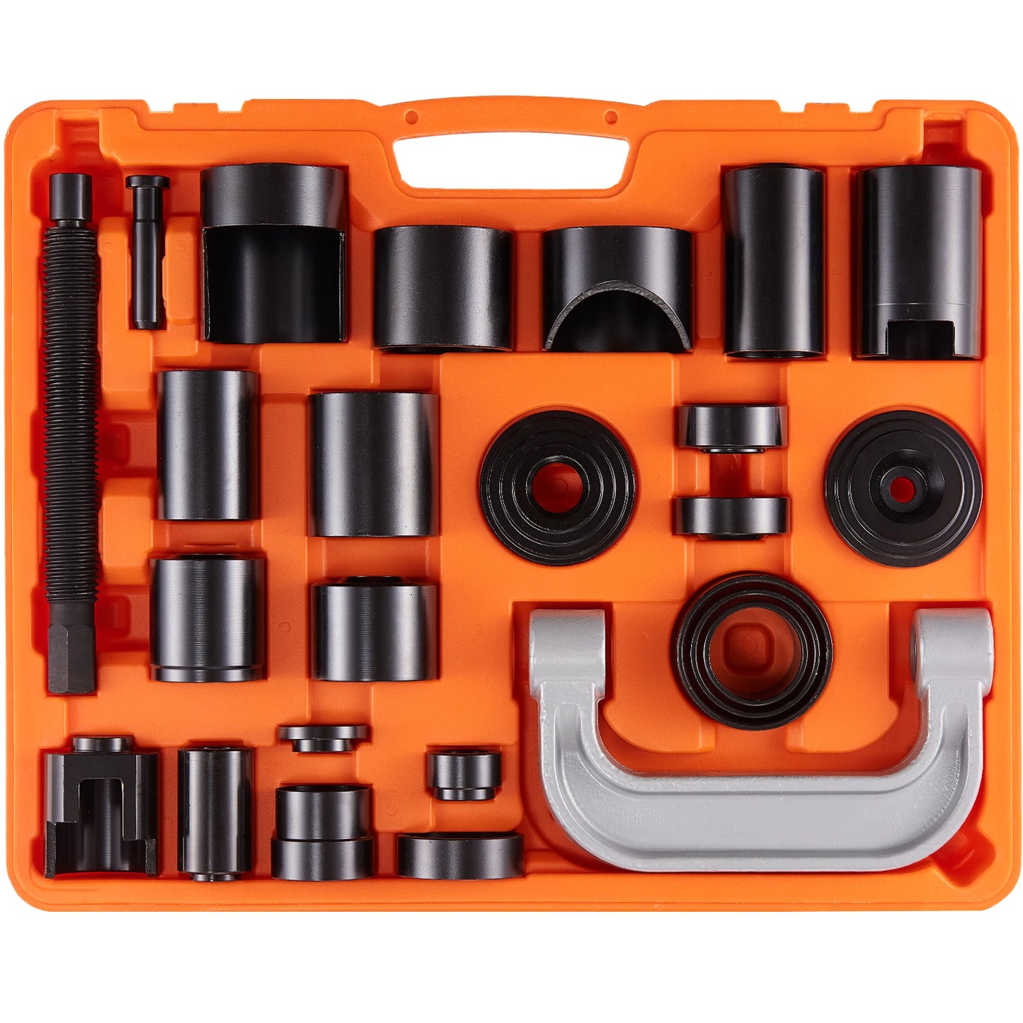 SucceBuy 25 Piece Ball Joint Press Kit C Press Ball Joint Tools Steel Brake Anchor Pins Press and Removal Tools with Case
