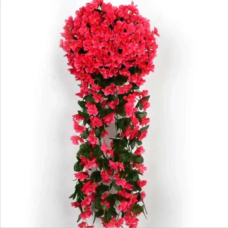 100CM Violet Artificial Flower Party Decoration Simulation Valentine S Day Wedding Wall Hanging Basket Flower Orchid Fake Flower